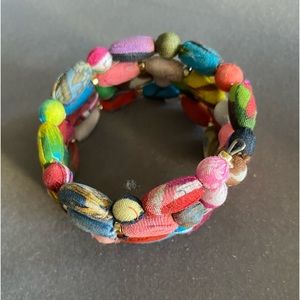 Fabric beaded bracelet